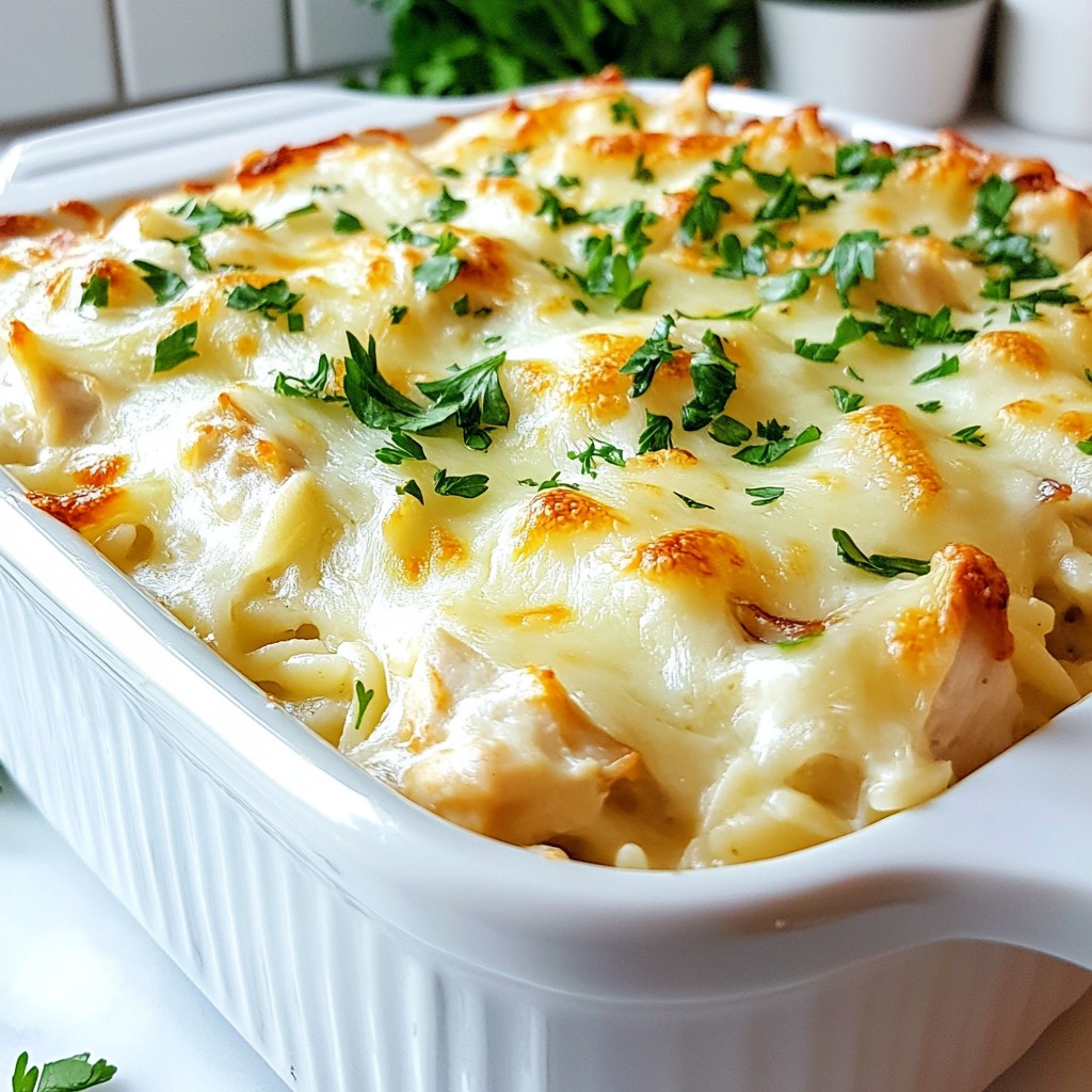 French Onion Chicken Orzo Bake Tasty Comfort Meal