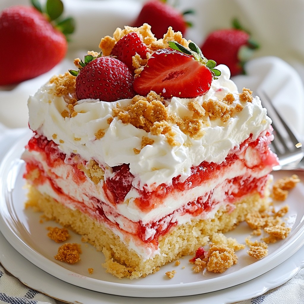 Strawberry Crunch Poke Cake Delicious and Simple Recipe