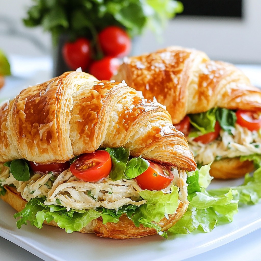 Chicken Caesar Croissant Sandwich Tasty and Flavorful