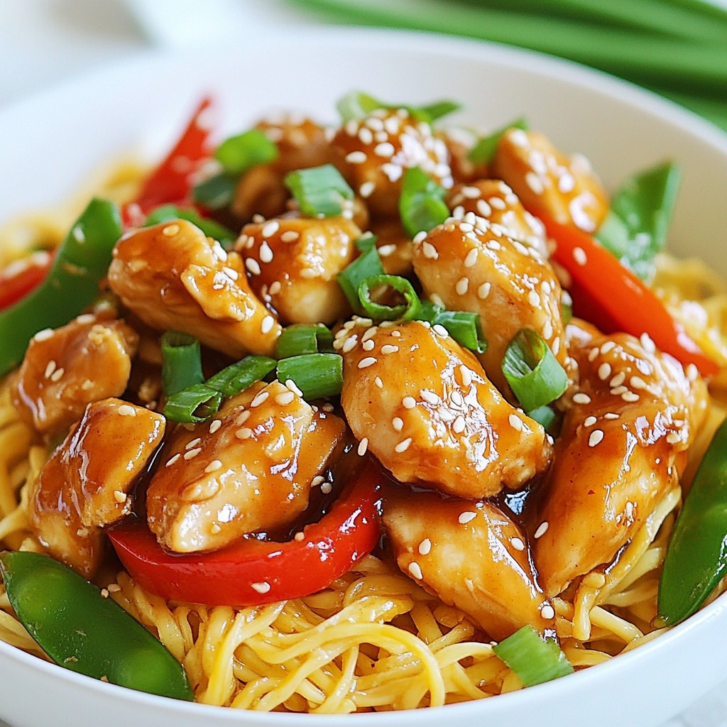 Sticky Garlic Chicken Noodles Flavorful Quick Meal