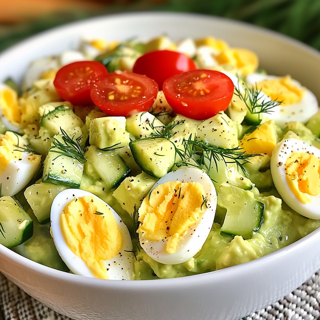 Avocado Cucumber Egg Salad Fresh and Flavorful Dish