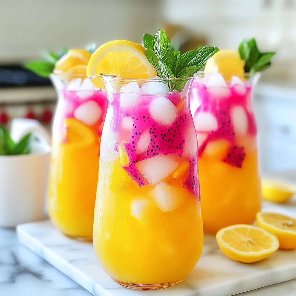 Mango Dragonfruit Lemonade Refreshing Summer Drink