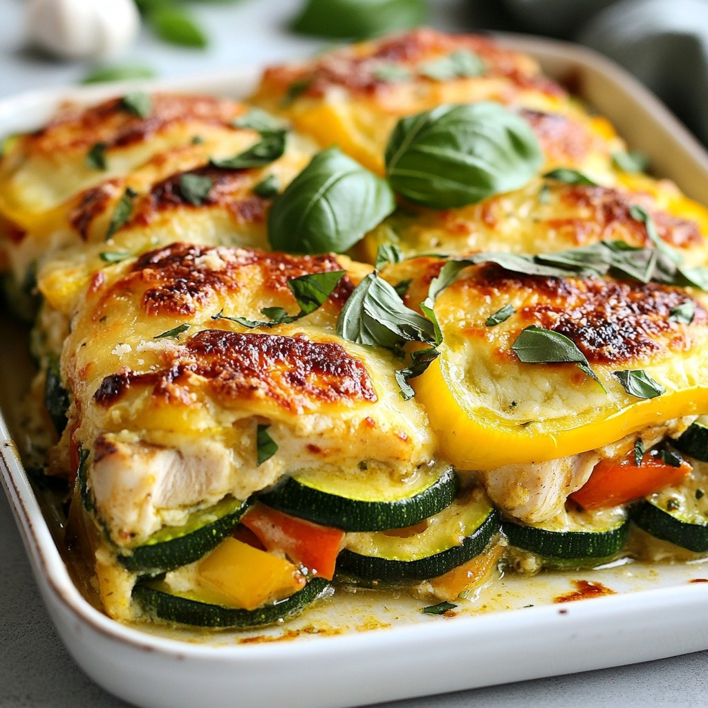 High Protein Chicken Zucchini Bake Easy Weeknight Meal