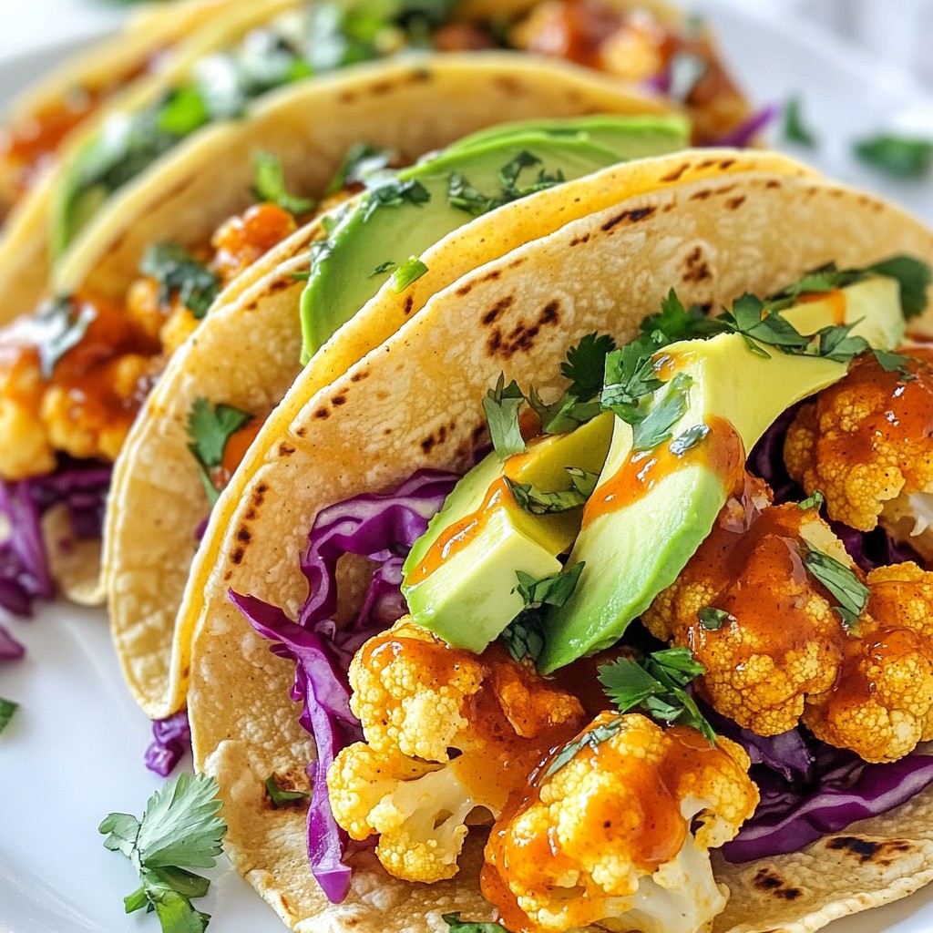 Vegan Buffalo Cauliflower Tacos Flavorful and Crispy