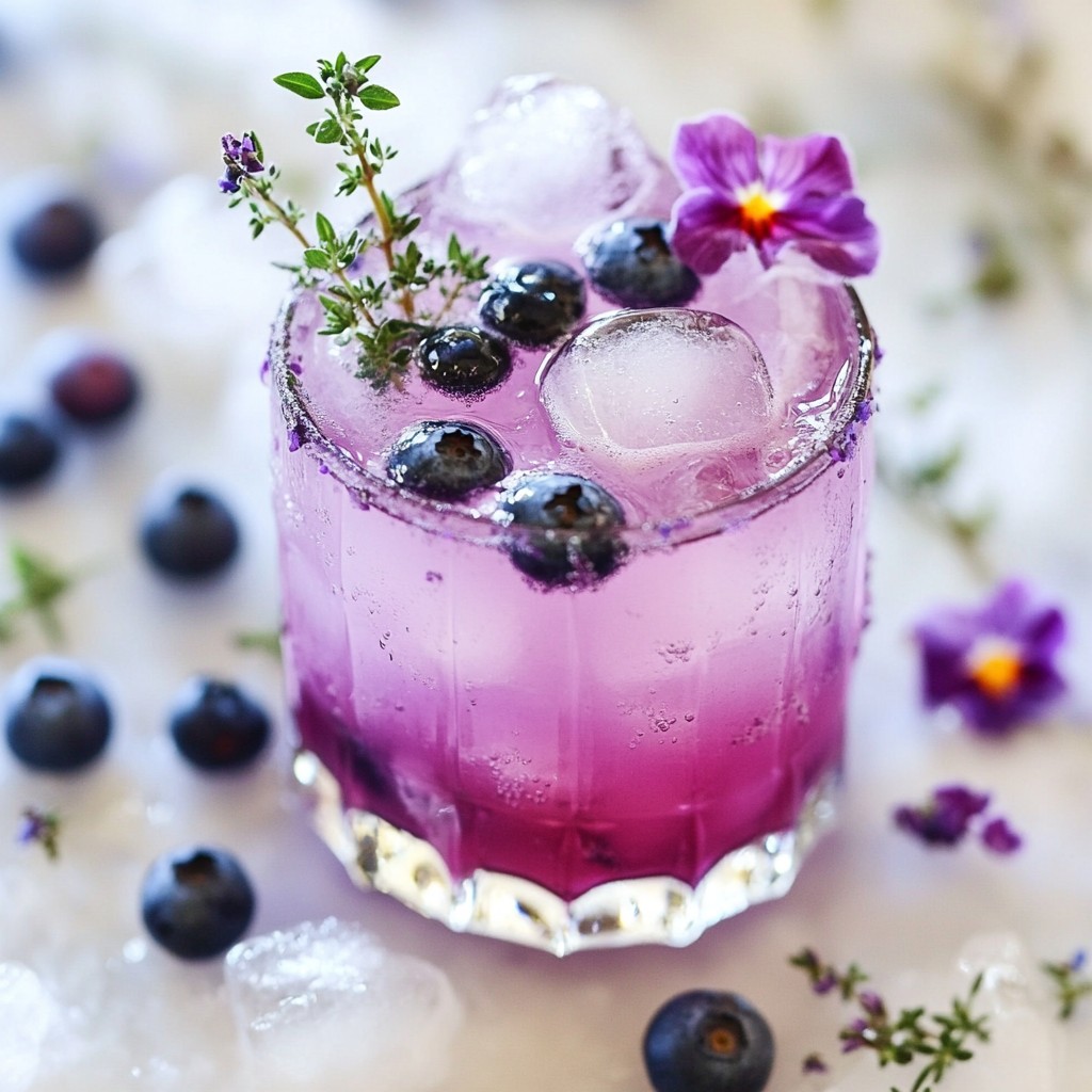 Blueberry Thyme Gin Fizz Refreshing and Easy Drink