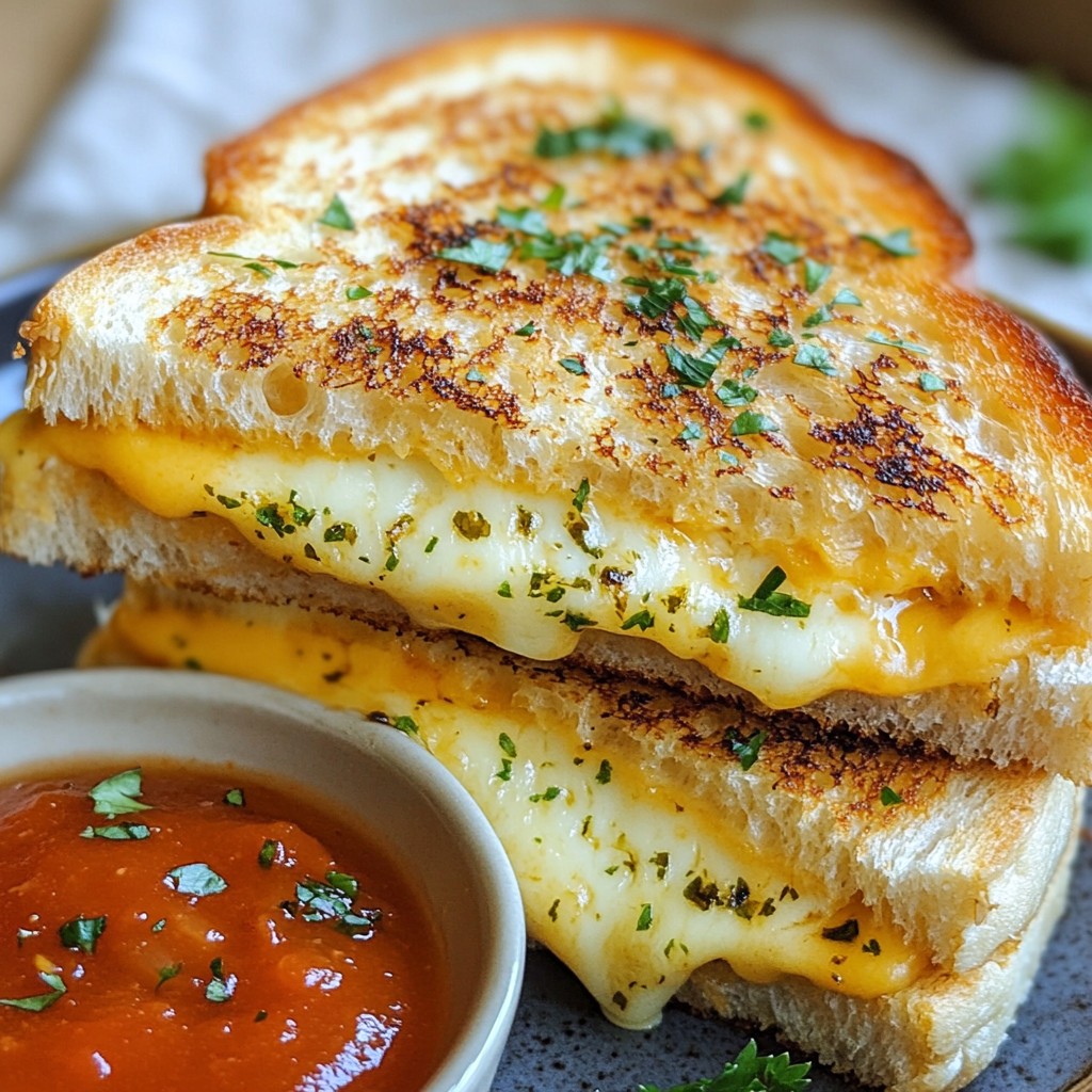 Garlic Bread Grilled Cheese Irresistible Comfort Food