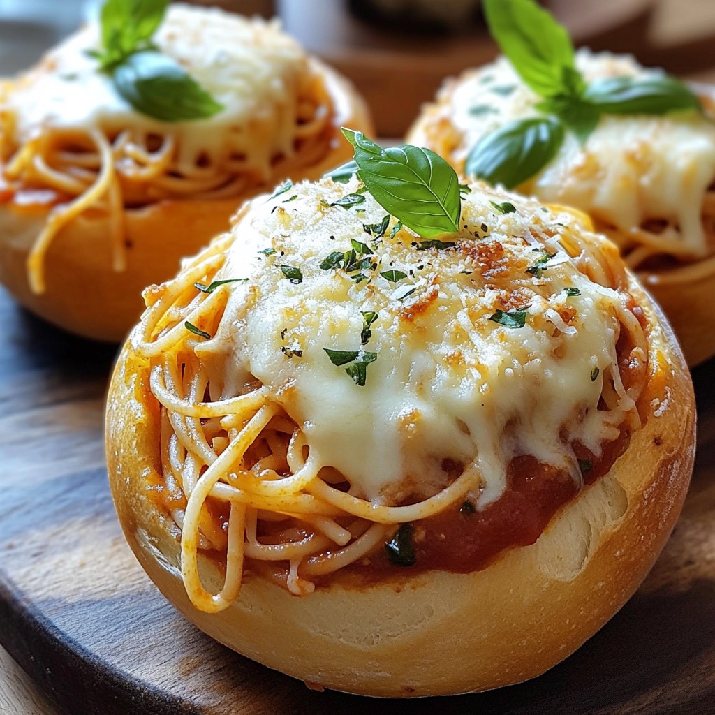 Spaghetti Garlic Bread Bowls Delightful and Tasty Meal