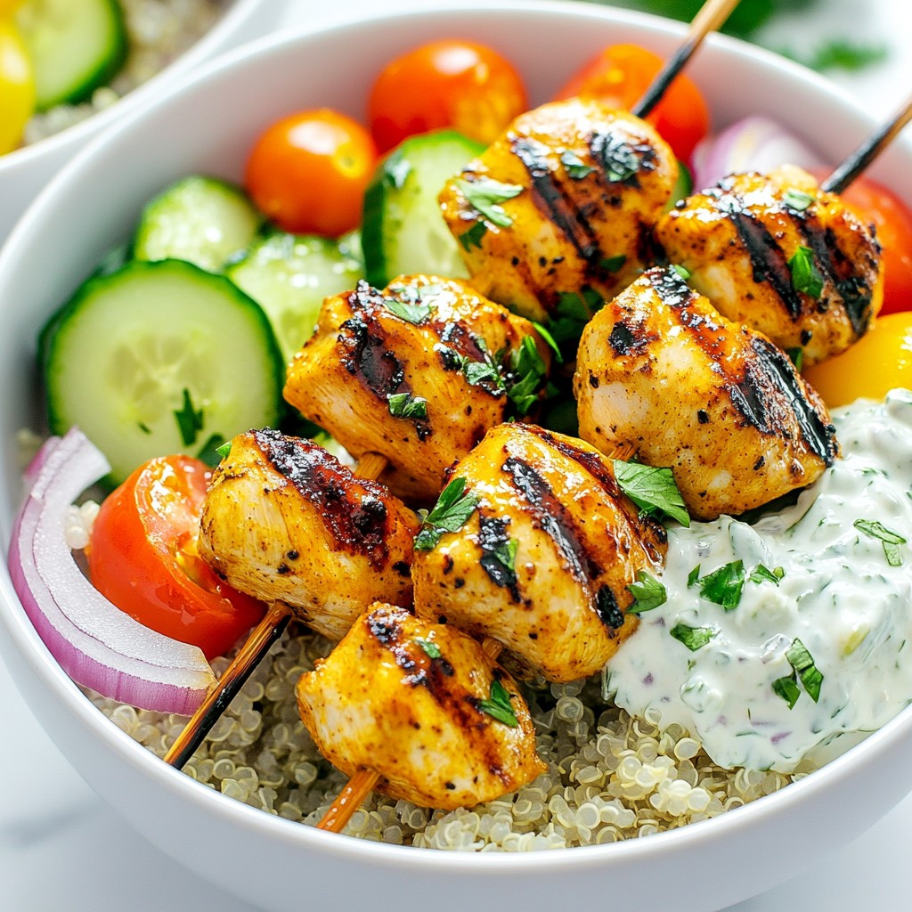 Greek Chicken Souvlaki Bowls Flavorful and Easy Meal