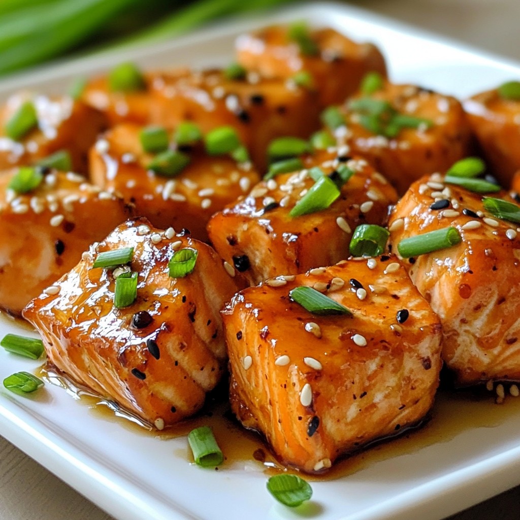 Air Fryer Honey Garlic Salmon Bites Flavorful Treat