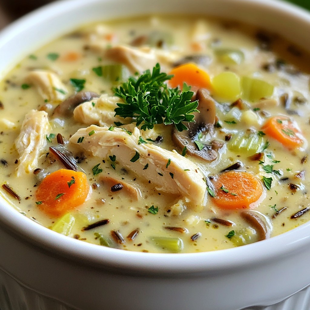 Creamy Chicken Wild Rice Mushroom Soup Delight