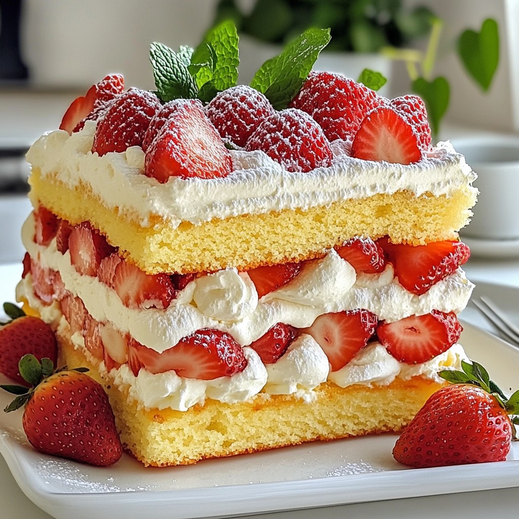 Strawberries and Cream Sponge Cake Delightful Recipe