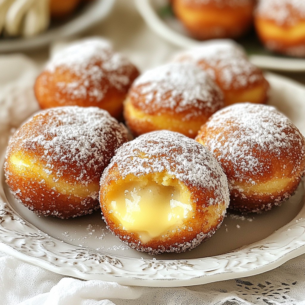 Italian Bomboloni Cream Donuts Delightful Treat Recipe