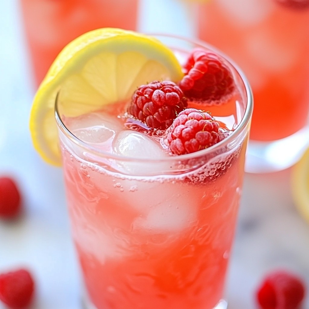 Sparkling Raspberry Lemonade Mocktail Refreshing Drink
