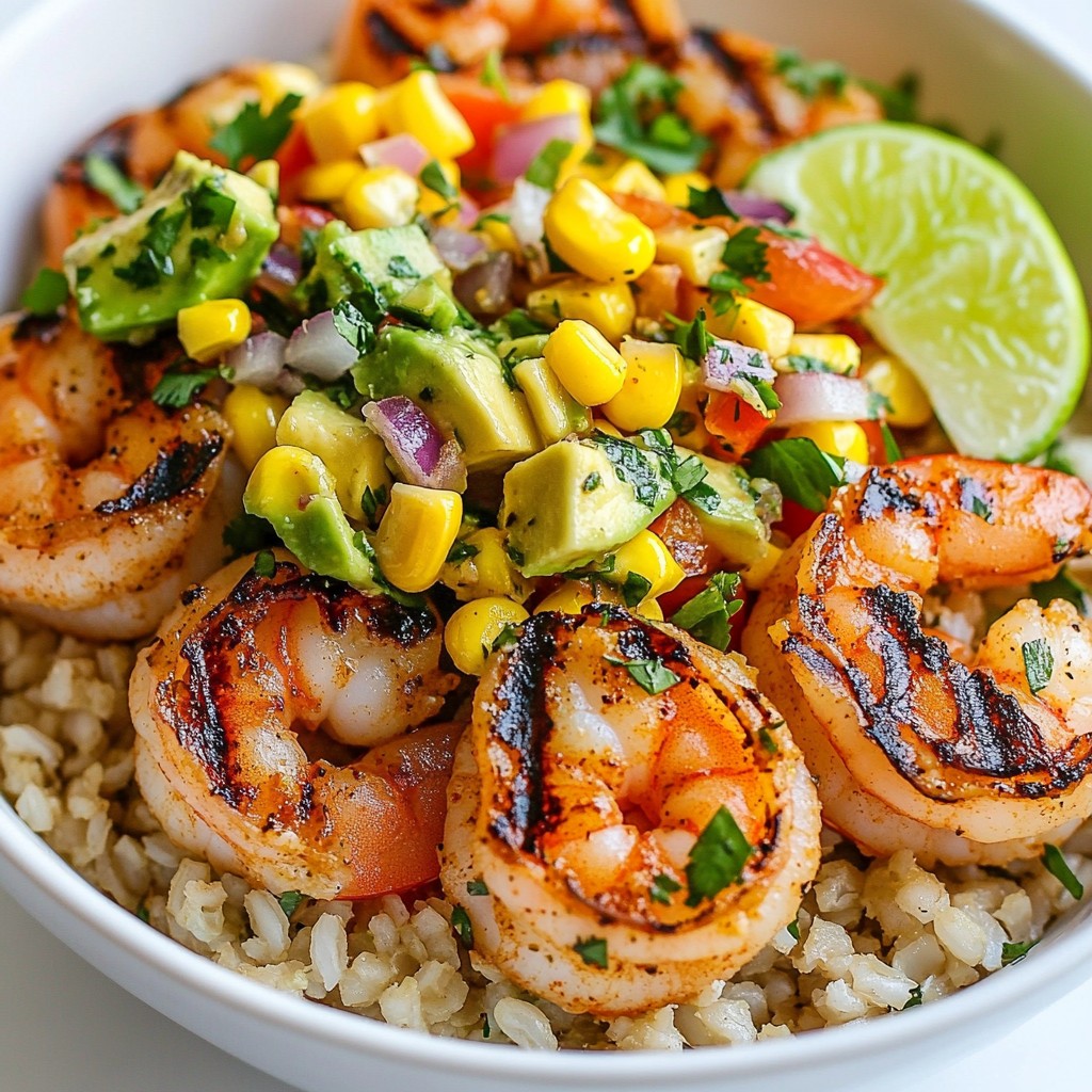 Grilled Shrimp Bowl with Avocado Corn Salsa Delight