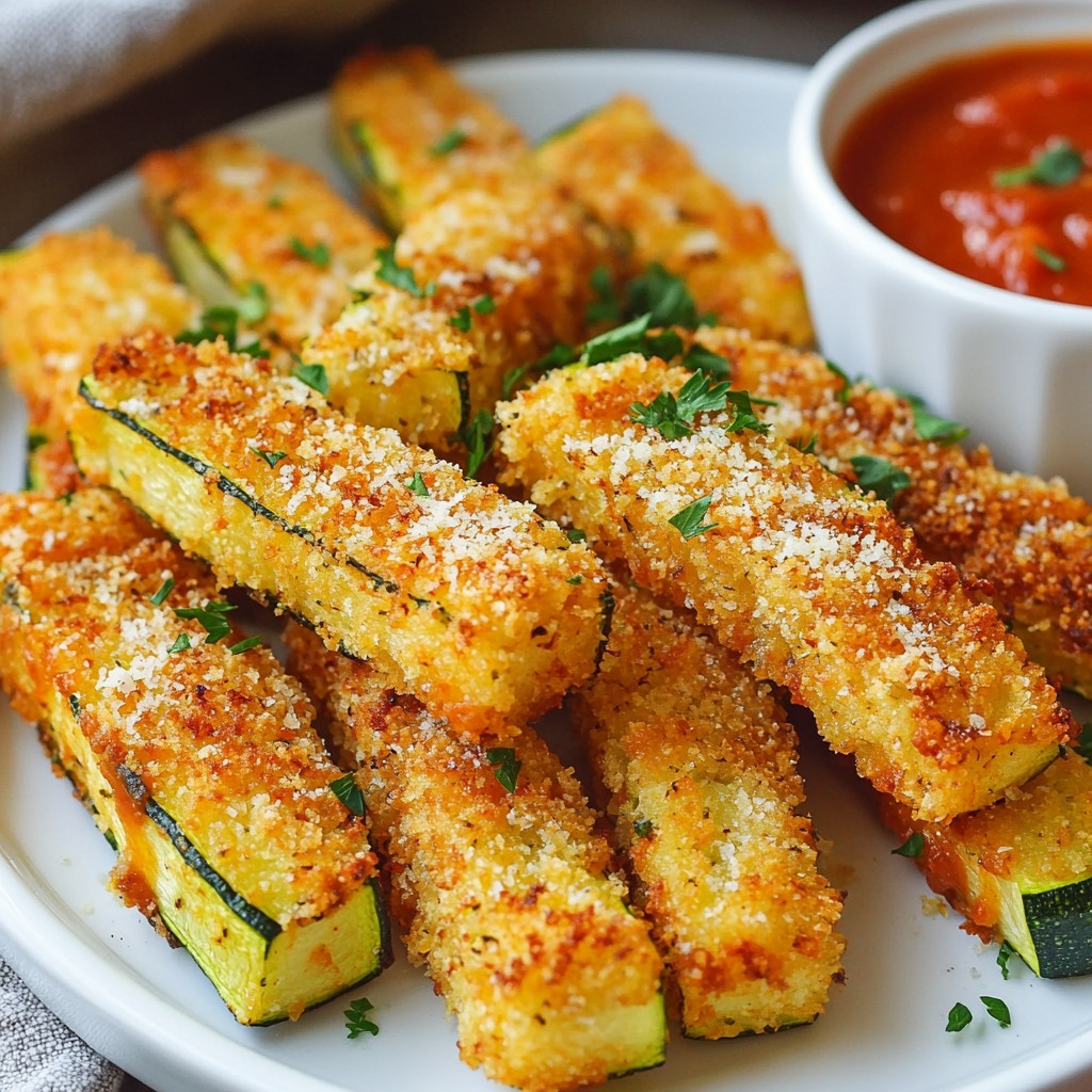 Air Fryer Parmesan Zucchini Fries Crunchy and Tasty
