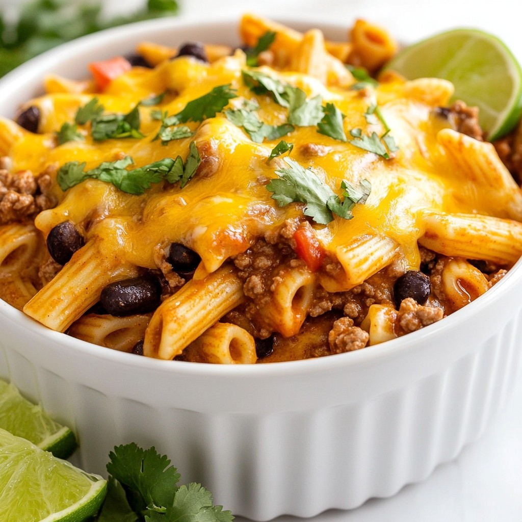 Cheesy Beef Enchilada Pasta Flavorful and Easy Meal
